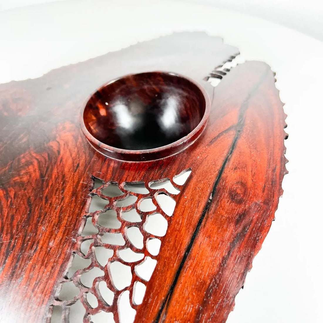 Hand Made Mid-Century Modern Table Sculpture Organic Rosewood Lattice Studio - 4