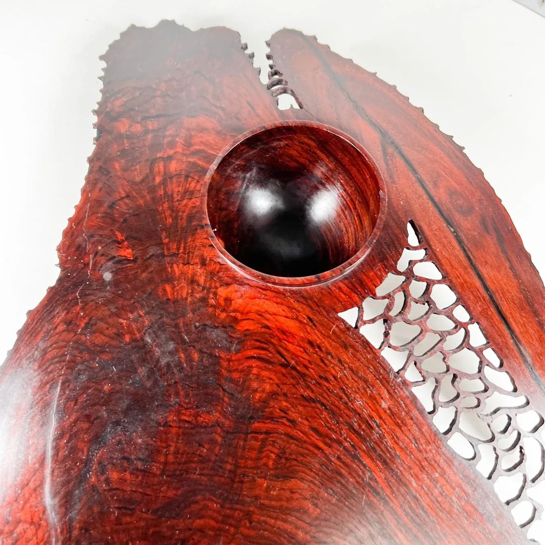 Hand Made Mid-Century Modern Table Sculpture Organic Rosewood Lattice Studio - 6