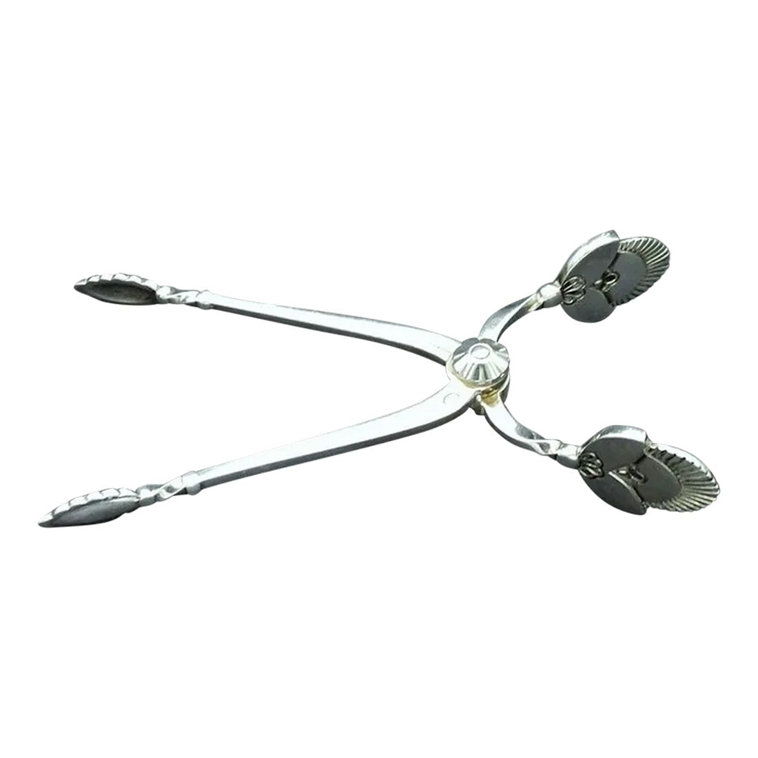 1940s Georg Jensen Sterling Silver Cactus Scissor Shaped Sugar Tongs Nips 1945 Denmark (1 of 9)