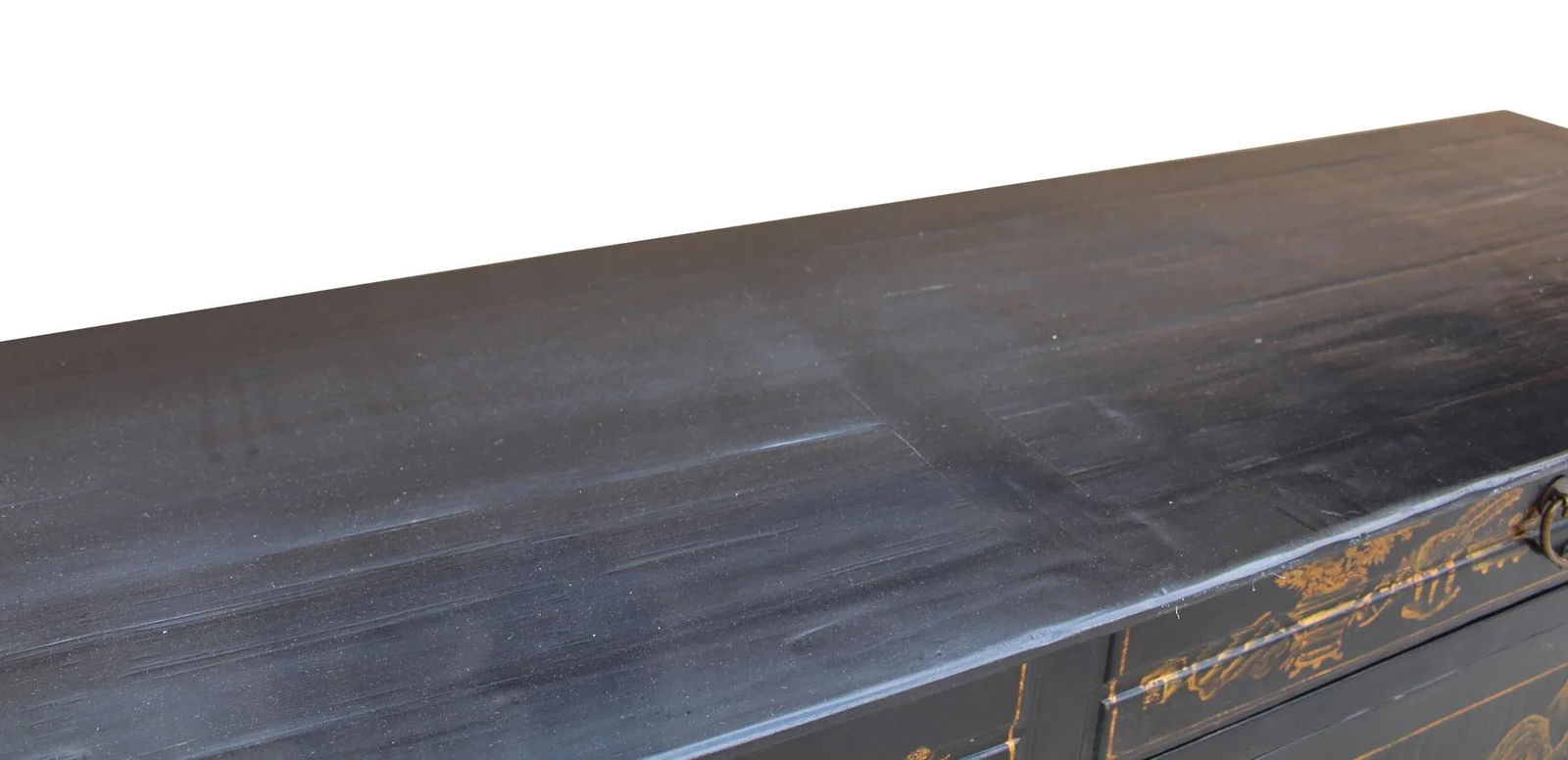 Chinese Fujian Golden Graphic Sideboard High Credenza Console Table TV Cabinet - 7