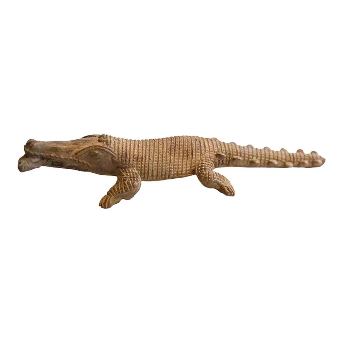 Vintage African Crocodile With Fish Sculpture (1 of 7)
