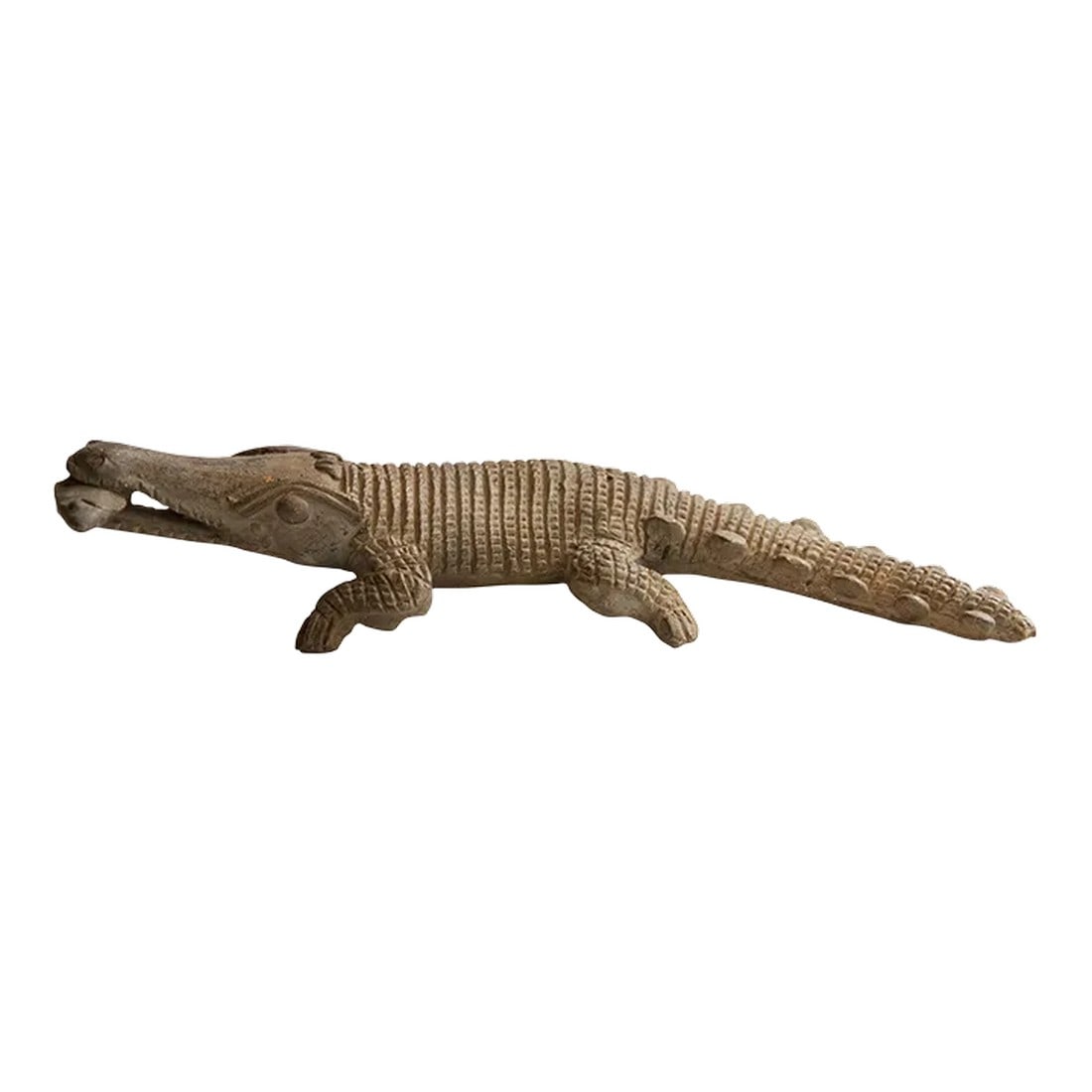 Vintage African Crocodile With Fish Sculpture (1 of 11)