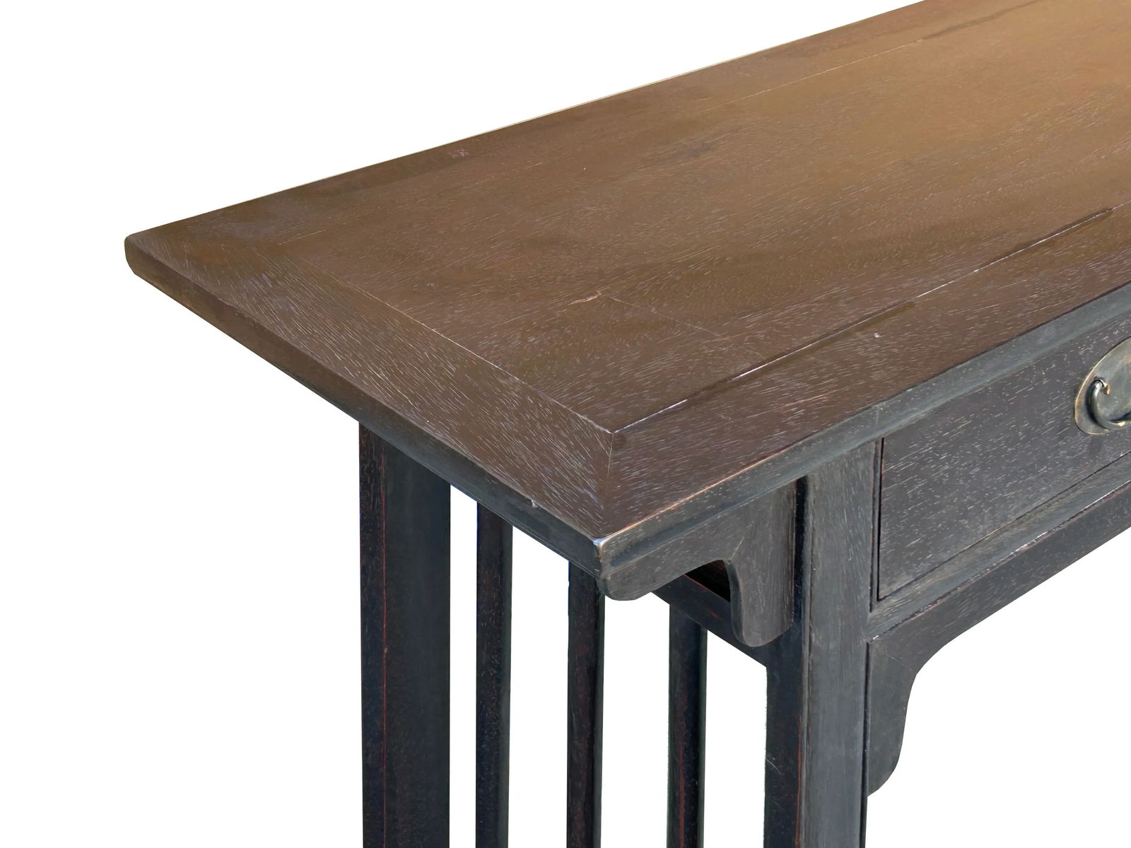 Chinese Dark Brown Black Huali Rosewood Plain Ming Style Altar Table - 10