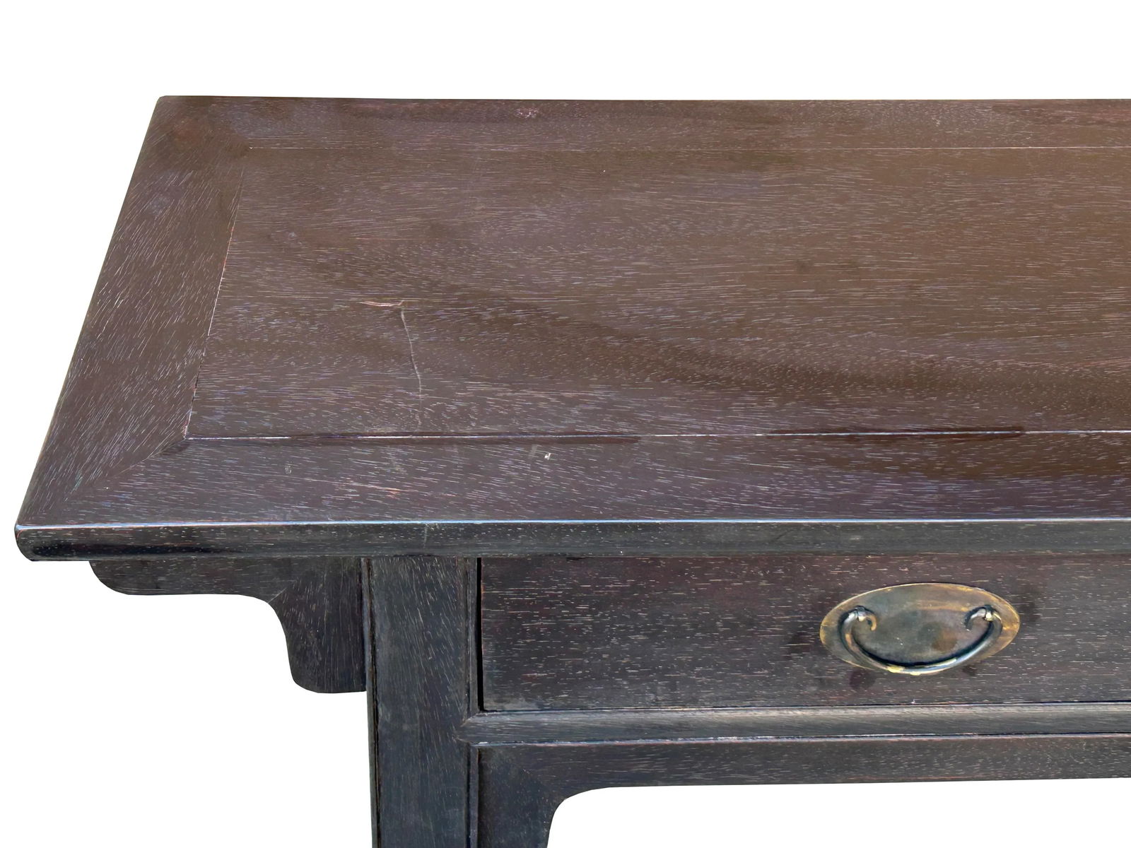 Chinese Dark Brown Black Huali Rosewood Plain Ming Style Altar Table - 11