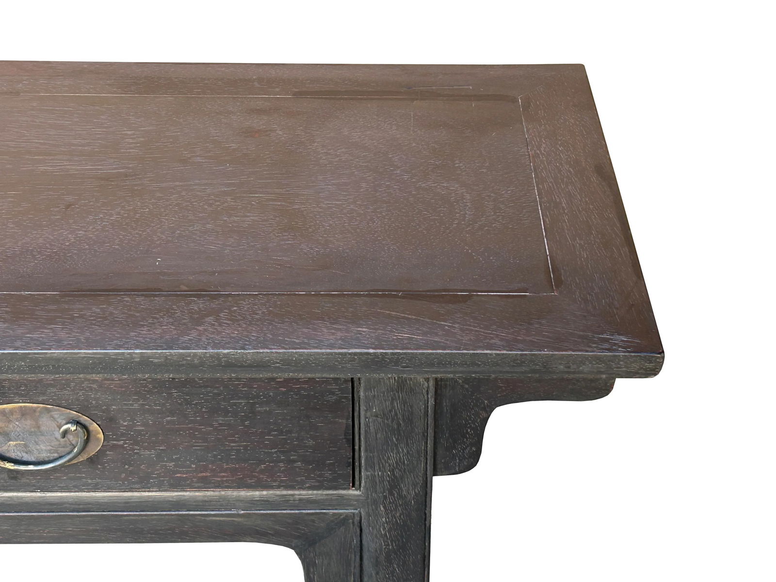 Chinese Dark Brown Black Huali Rosewood Plain Ming Style Altar Table - 12