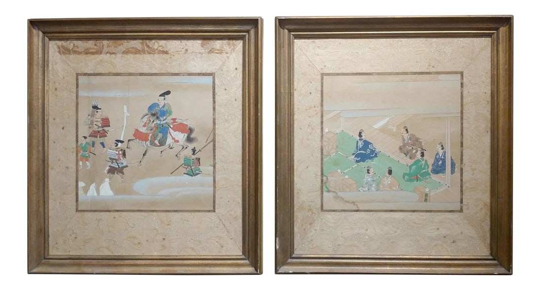 Chinese Antique Paintings on Paper - A Pair (1 of 10)