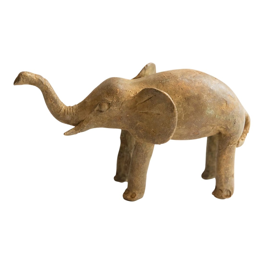 Vintage African Elephant Sculpture: :: Vintage handmade African elephant sculpture. Circa late mid 20th century, though possibly older, this piece has such incredible handmade charm and no two are identical. Create a scene of wildlife w