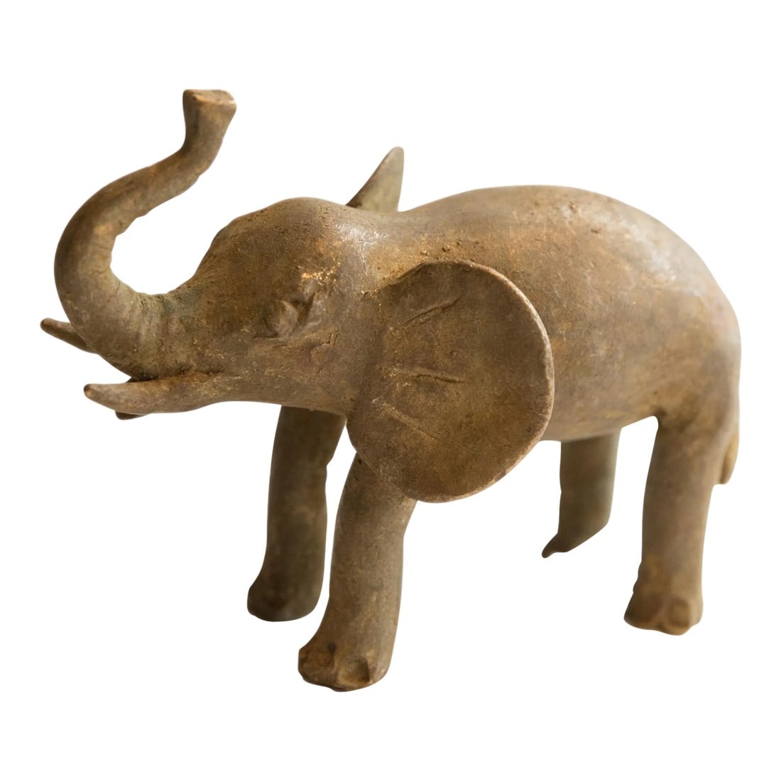 Vintage African Elephant Sculpture: :: Vintage handmade African elephant sculpture. Circa late mid 20th century, though possibly older, this piece has such incredible handmade charm and no two are identical. Create a scene of wildlife w