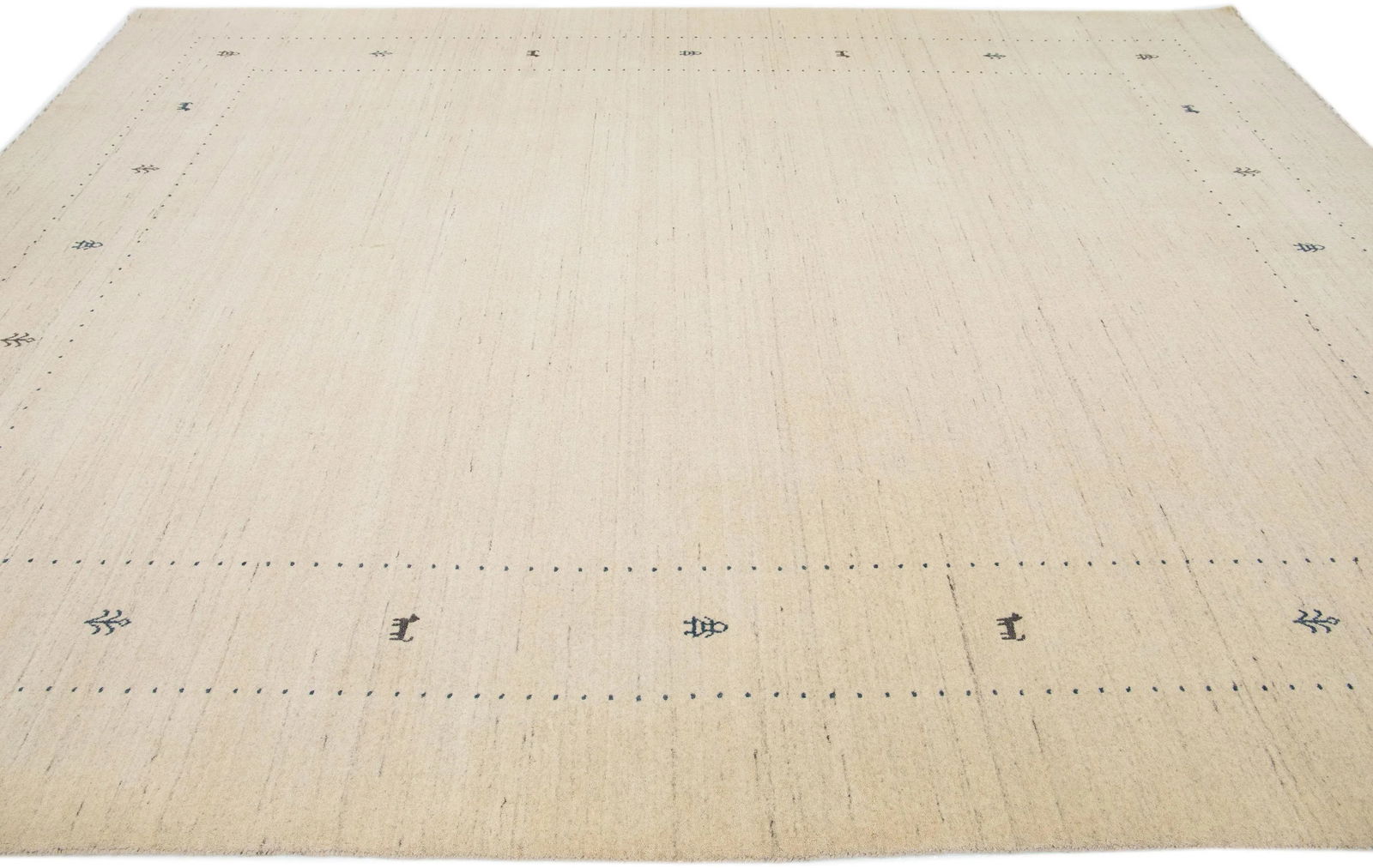 2020s Minimalist Modern Gabbeh Style Wool Rug Handmade in Beige - 5