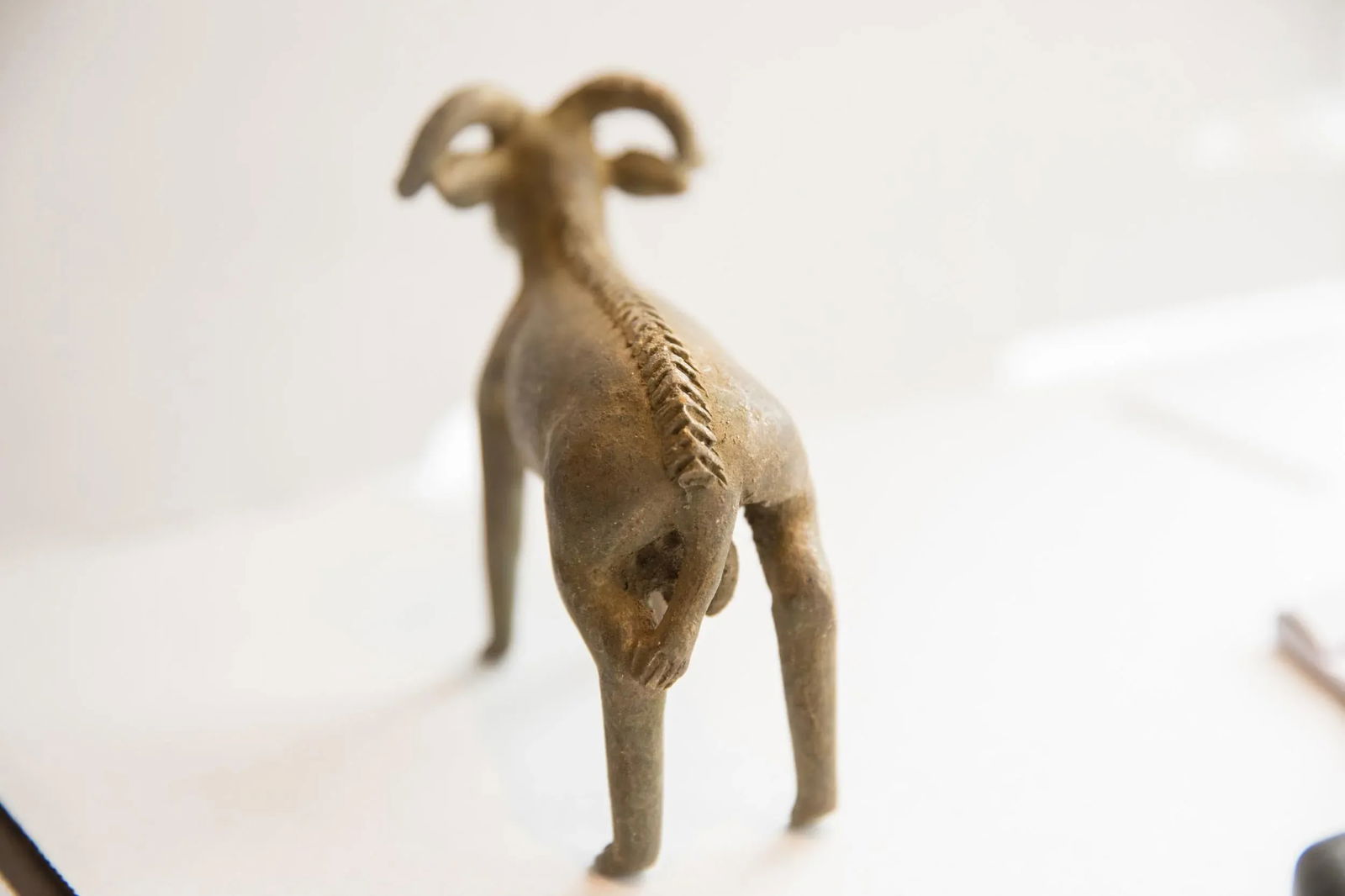 Vintage African Imperfect Ram Sculpture - 4