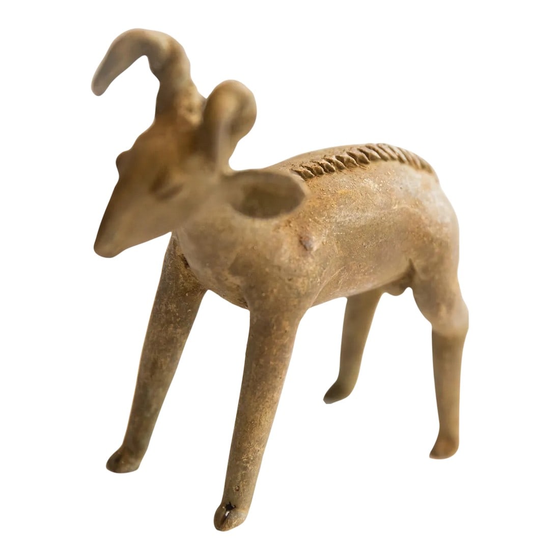 Vintage African Ram Sculpture: :: Vintage handmade African ram sculpture. Circa late mid 20th century, though possibly older, this piece has such incredible handmade charm and no two are identical. Create a scene of wildlife with m