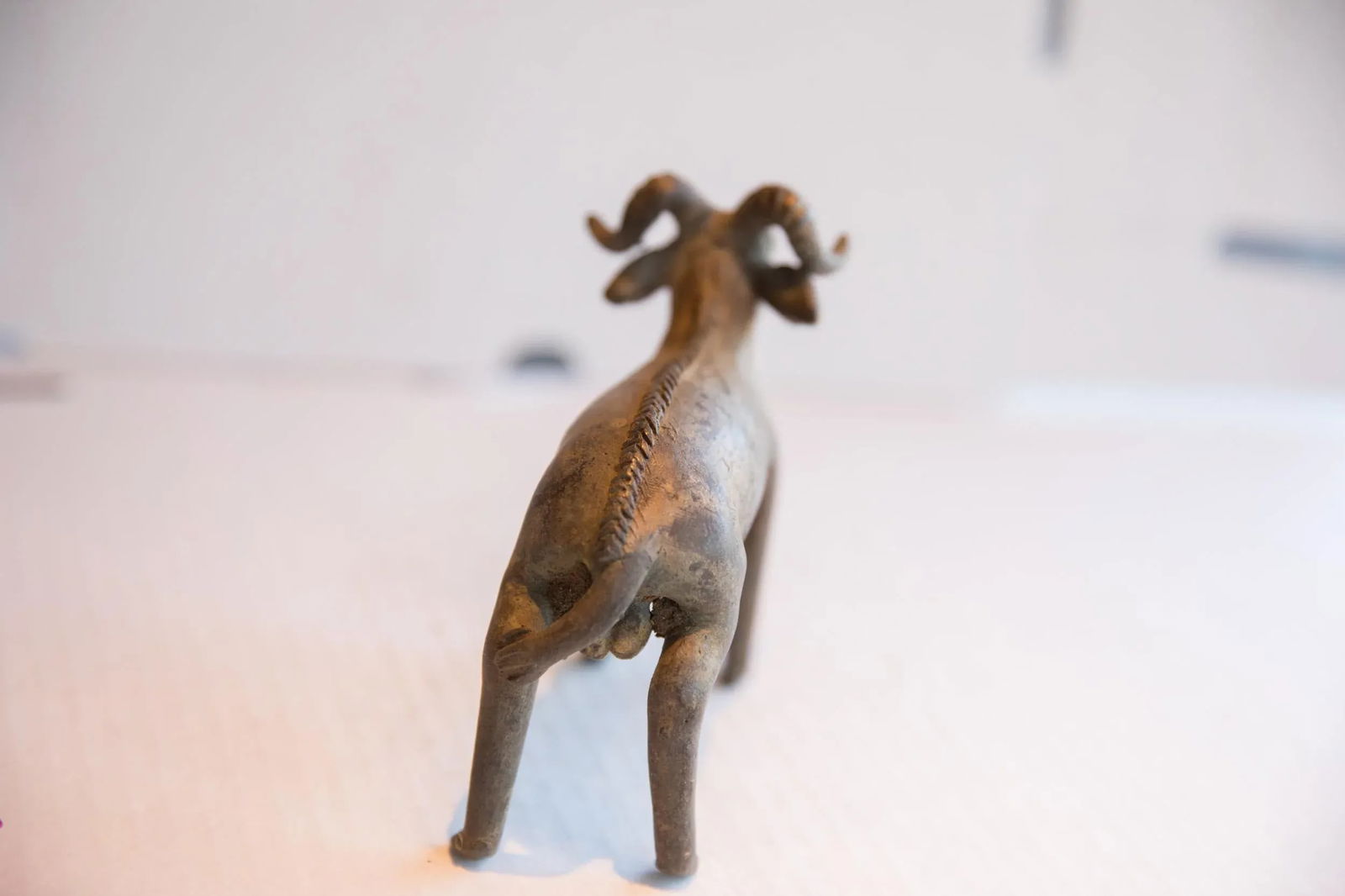 Vintage African Imperfect Ram Sculpture - 4