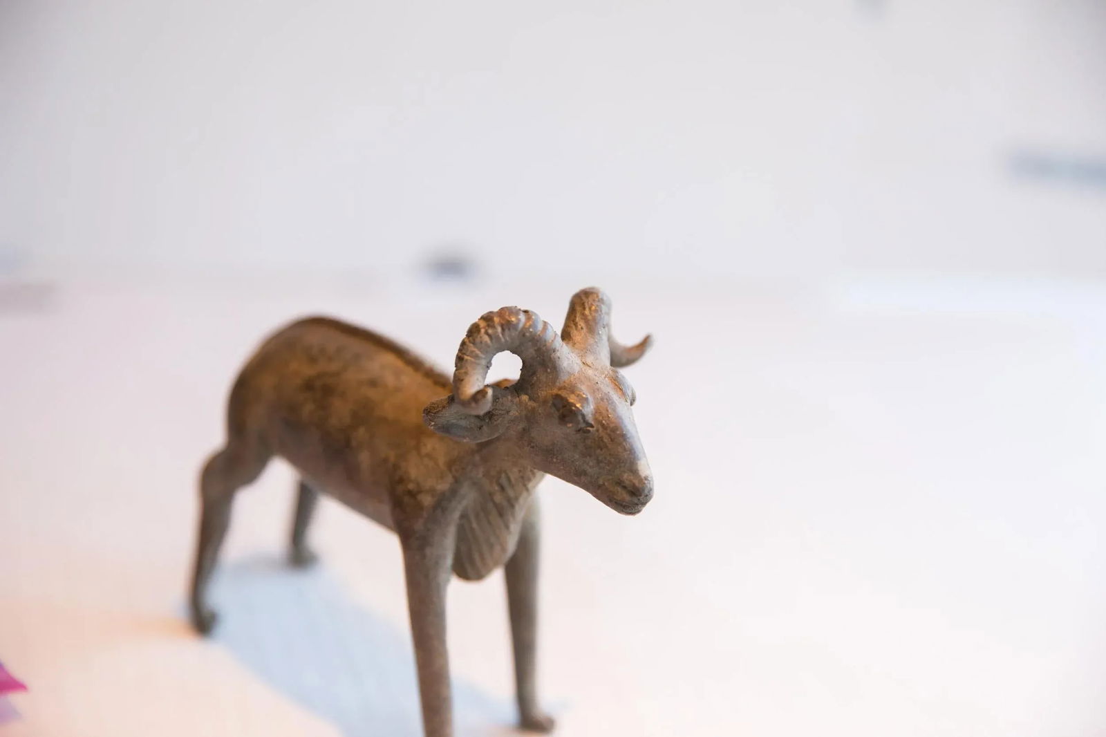 Vintage African Imperfect Ram Sculpture - 5
