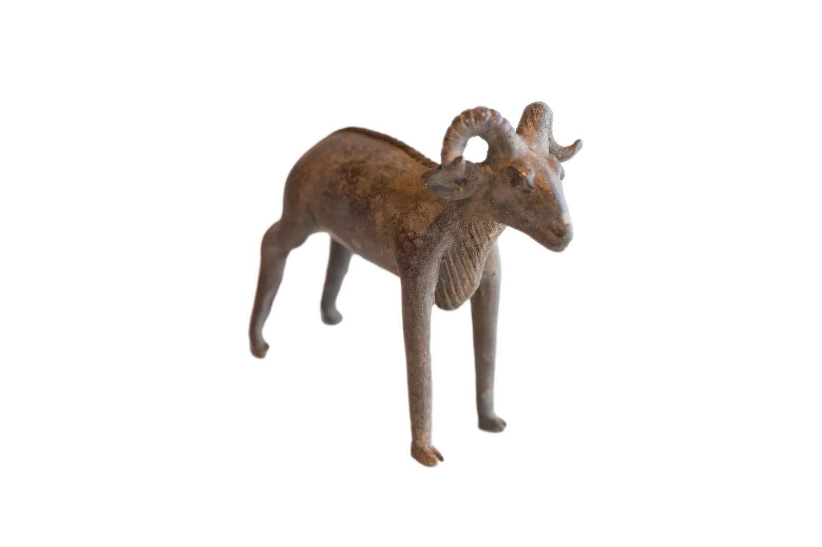 Vintage African Imperfect Ram Sculpture - 8