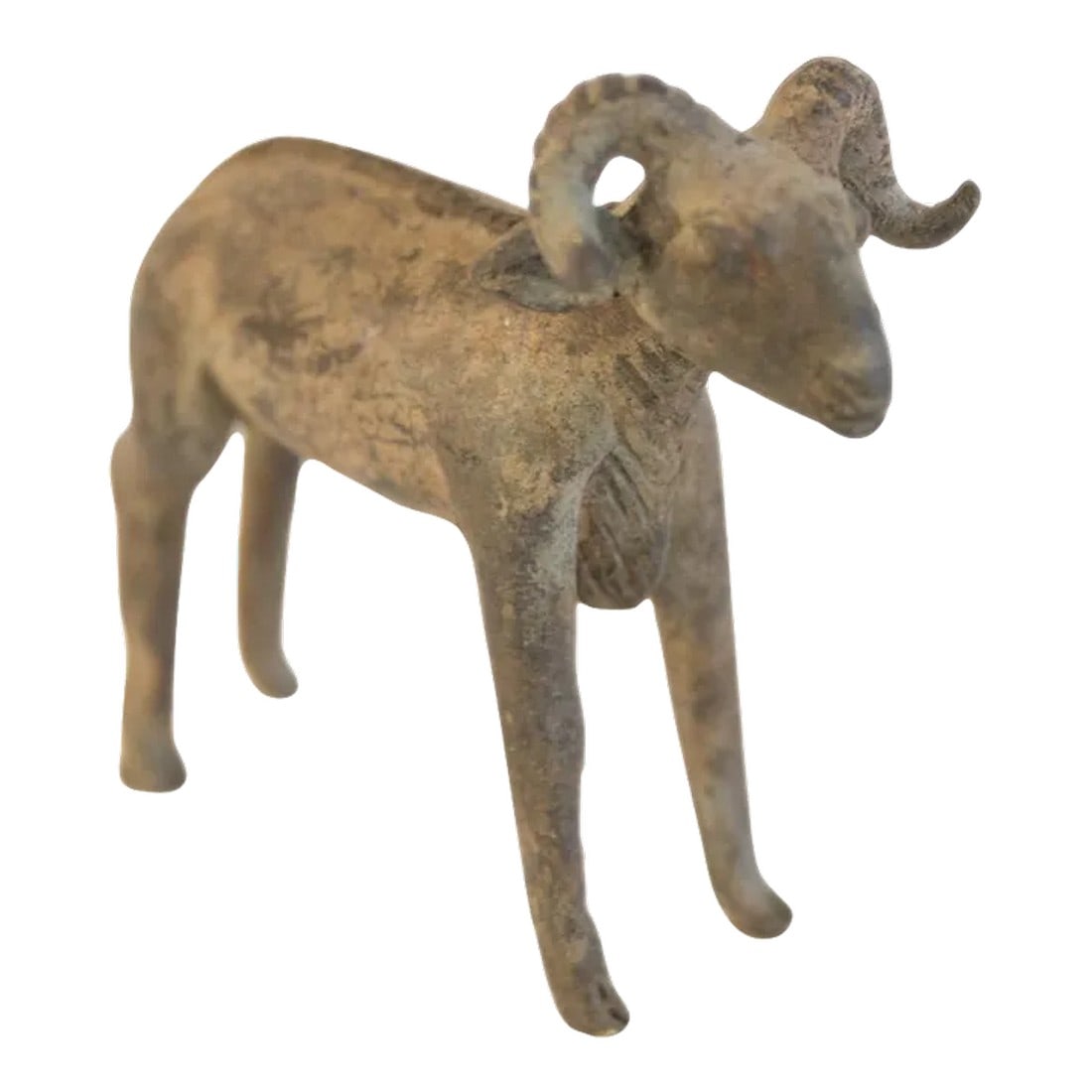 Vintage African Ram Sculpture: :: Vintage handmade African ram sculpture. Circa late mid 20th century, though possibly older, this piece has such incredible handmade charm and no two are identical. Create a scene of wildlife with m