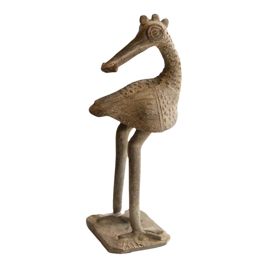 Vintage African Backwards Facing Bird Sculpture: :: Vintage handmade African backwards facing bird sculpture. Circa late mid 20th century, though possibly older, this piece has such incredible handmade charm and no two are identical. Create a scene