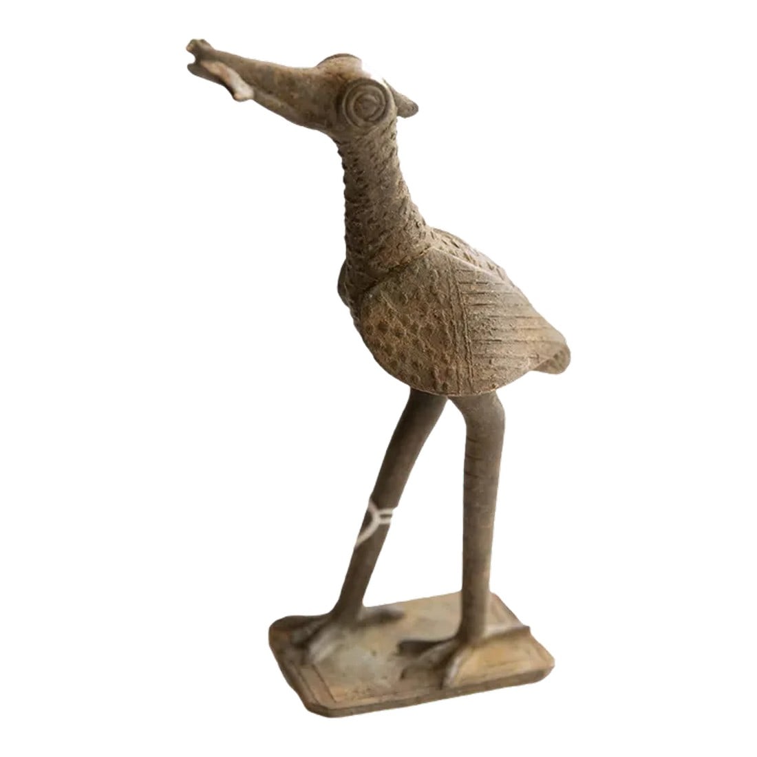 Vintage African Bird With Fish Sculpture: :: Vintage handmade African bird with fish sculpture. Circa late mid 20th century, though possibly older, this piece has such incredible handmade charm and no two are identical. Create a scene of