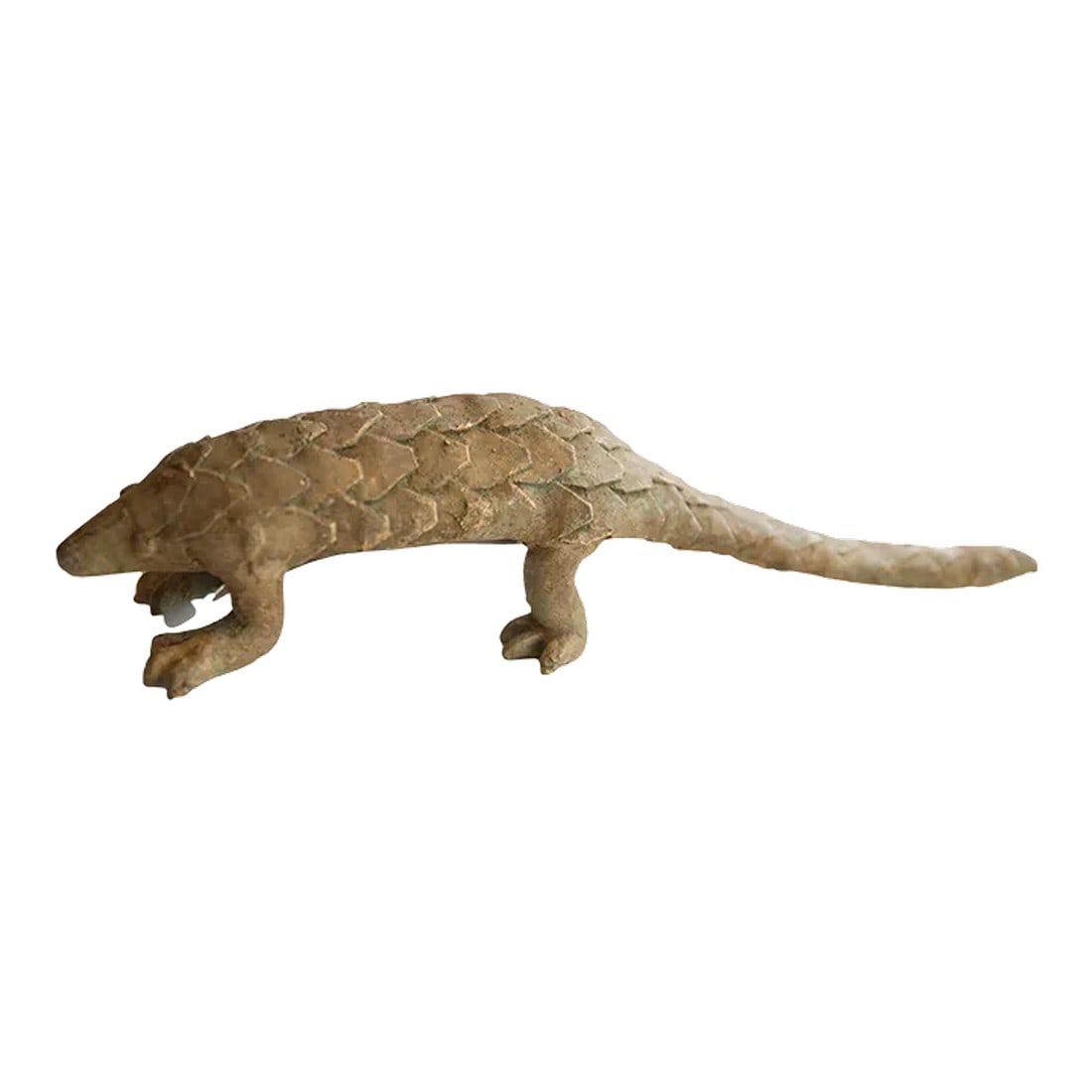 Vintage African Pangolin Sculpture: :: Vintage handmade African pangolin sculpture. Circa late mid 20th century, though possibly older, this piece has such incredible handmade charm and no two are identical. Create a scene of wildlife