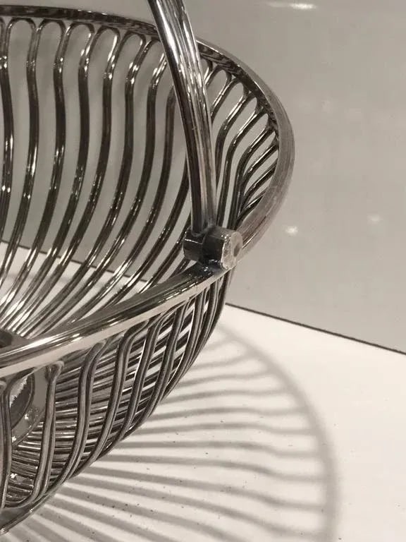 Mid 20th Century Antique Sheffield Plated Wire Work Basket - 3