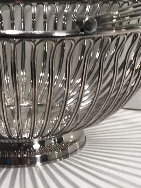 Mid 20th Century Antique Sheffield Plated Wire Work Basket - 4