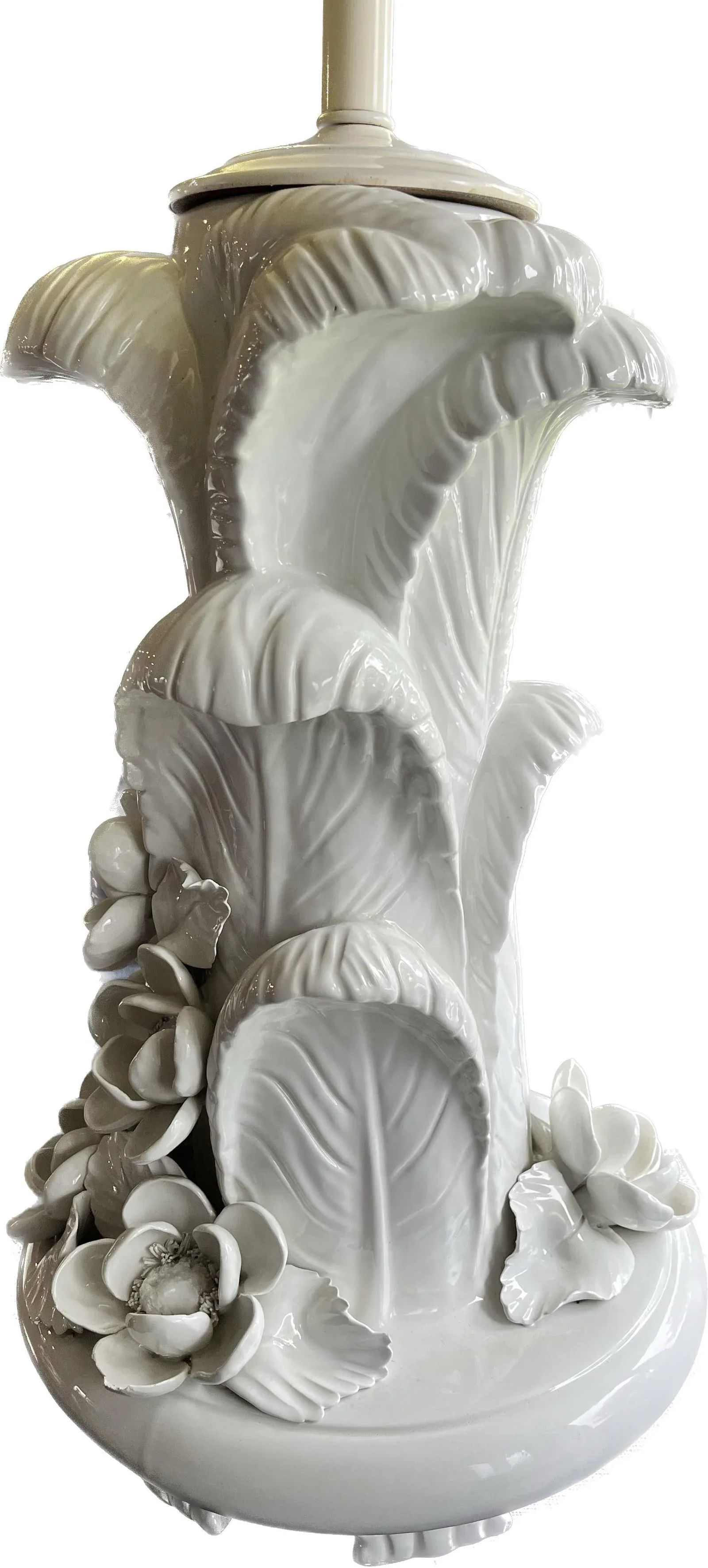 Mid 20th Century Hollywood Regency Serge Roche Style Italian Blanc De Chine Porcelain Ostrich Feathe - 10