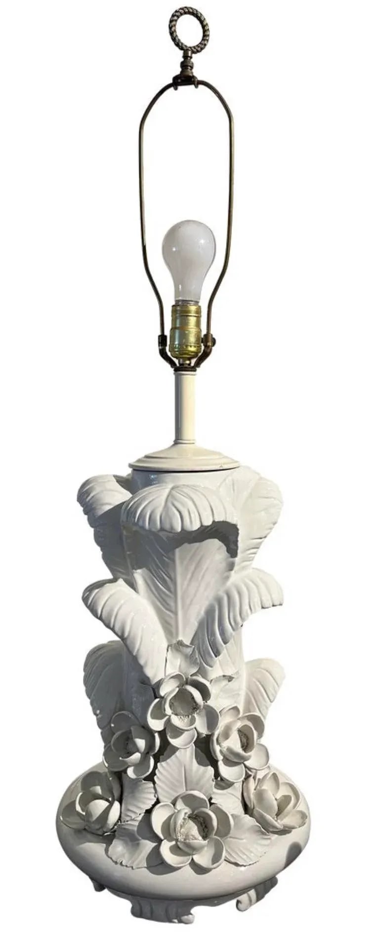 Mid 20th Century Hollywood Regency Serge Roche Style Italian Blanc De Chine Porcelain Ostrich Feathe - 13