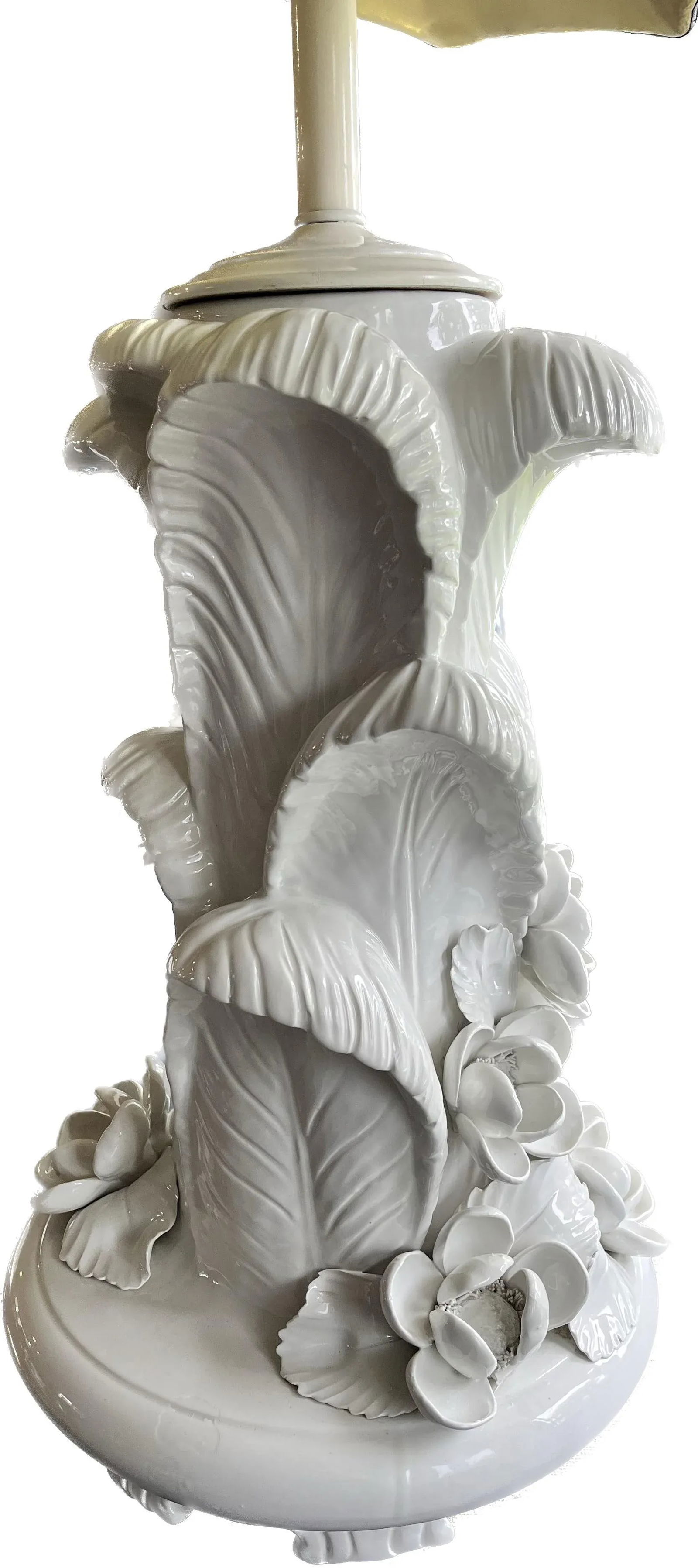 Mid 20th Century Hollywood Regency Serge Roche Style Italian Blanc De Chine Porcelain Ostrich Feathe - 8