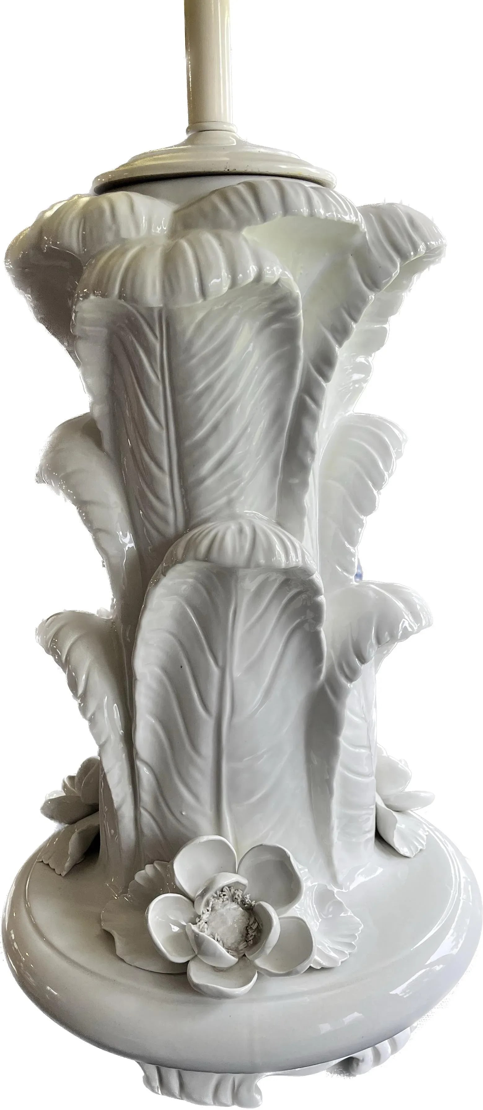 Mid 20th Century Hollywood Regency Serge Roche Style Italian Blanc De Chine Porcelain Ostrich Feathe - 9