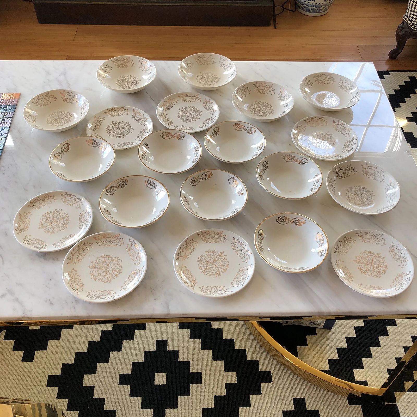 Vintage Ceramic Gilded Flowers Bride Collection - Set of 20 - 10