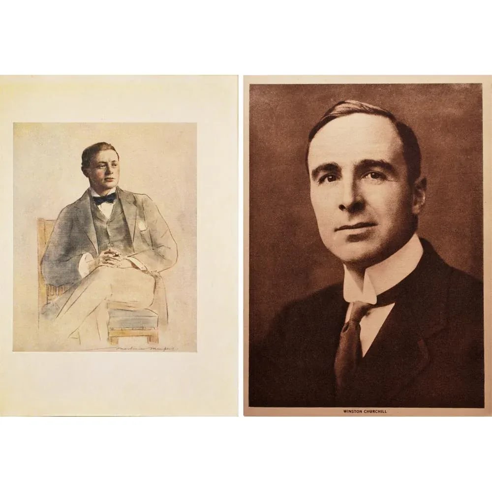 American and British Winston Churchills - Original Period Antique Prints, Set of 2 - 11