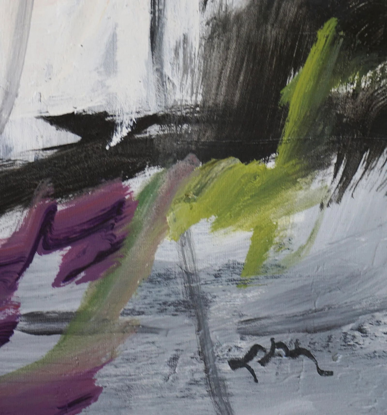 Coming to Agreement Contemporary Abstract Acrylic Painting by Laurie MacMillan, Framed - 5