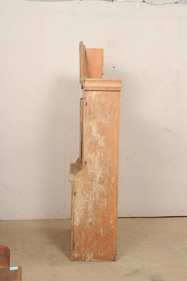 Swedish Century 1820 Clock Cabinet with Orig. Paint - 5