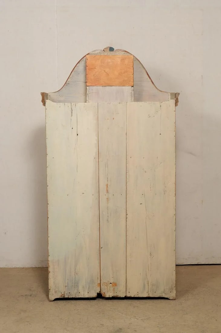 Swedish Century 1820 Clock Cabinet with Orig. Paint - 8