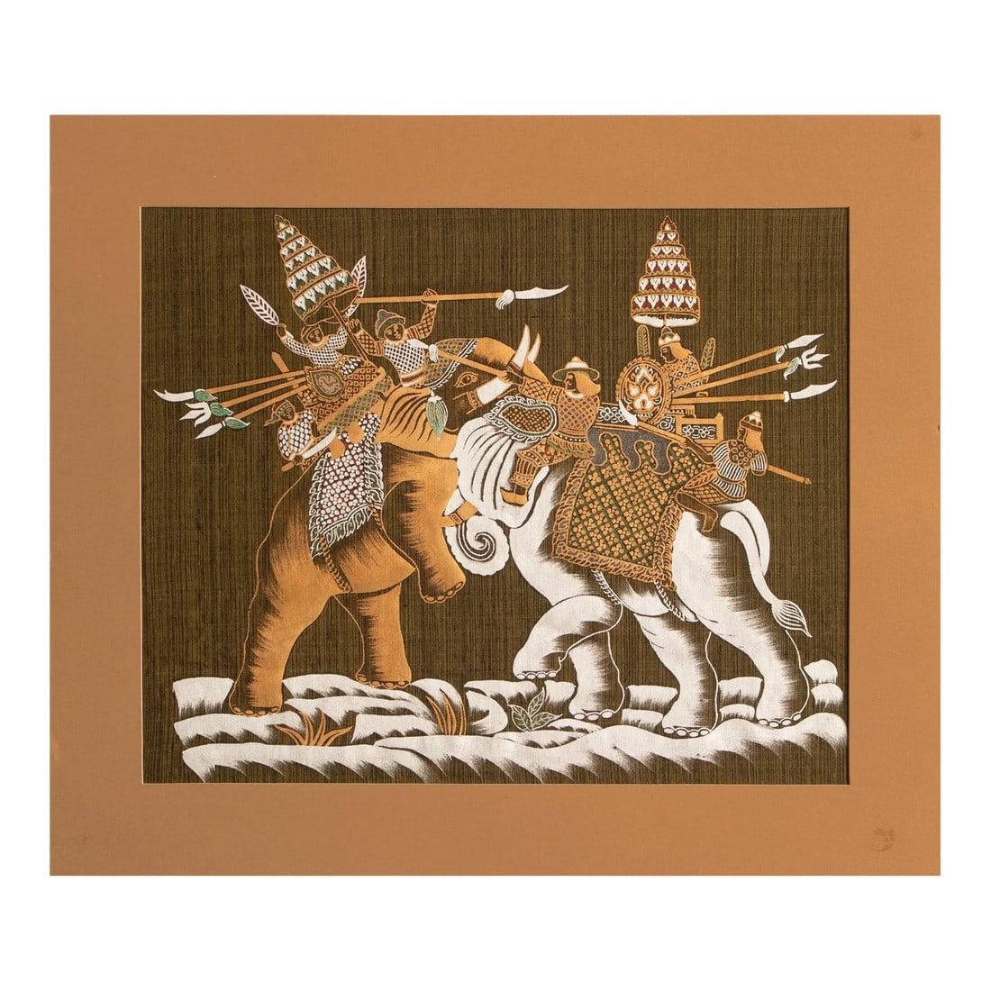 C. 1970s War Elephants Indian Textile Art (1 of 11)