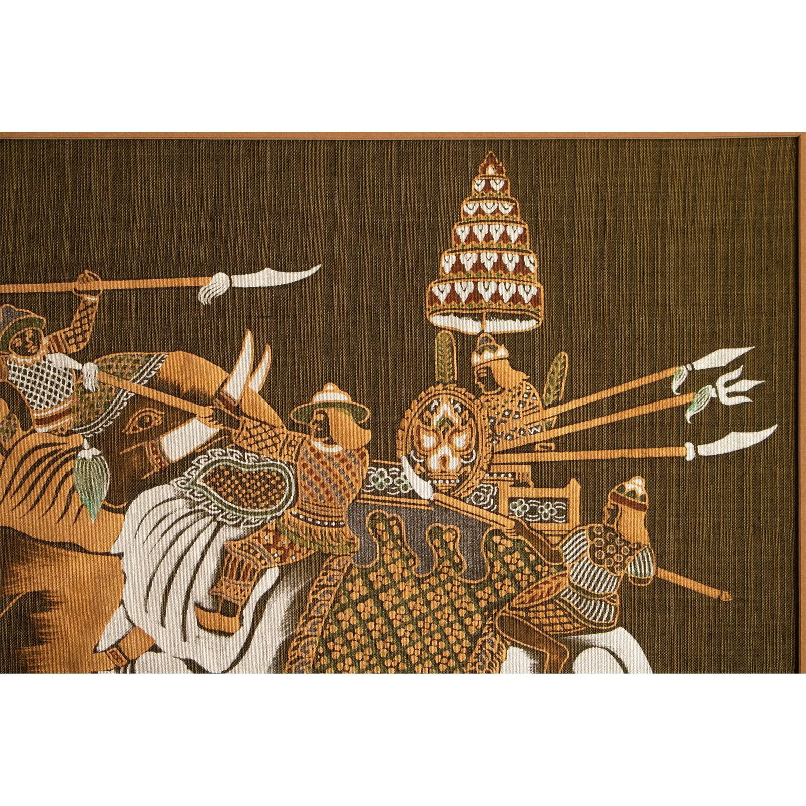 C. 1970s War Elephants Indian Textile Art - 4