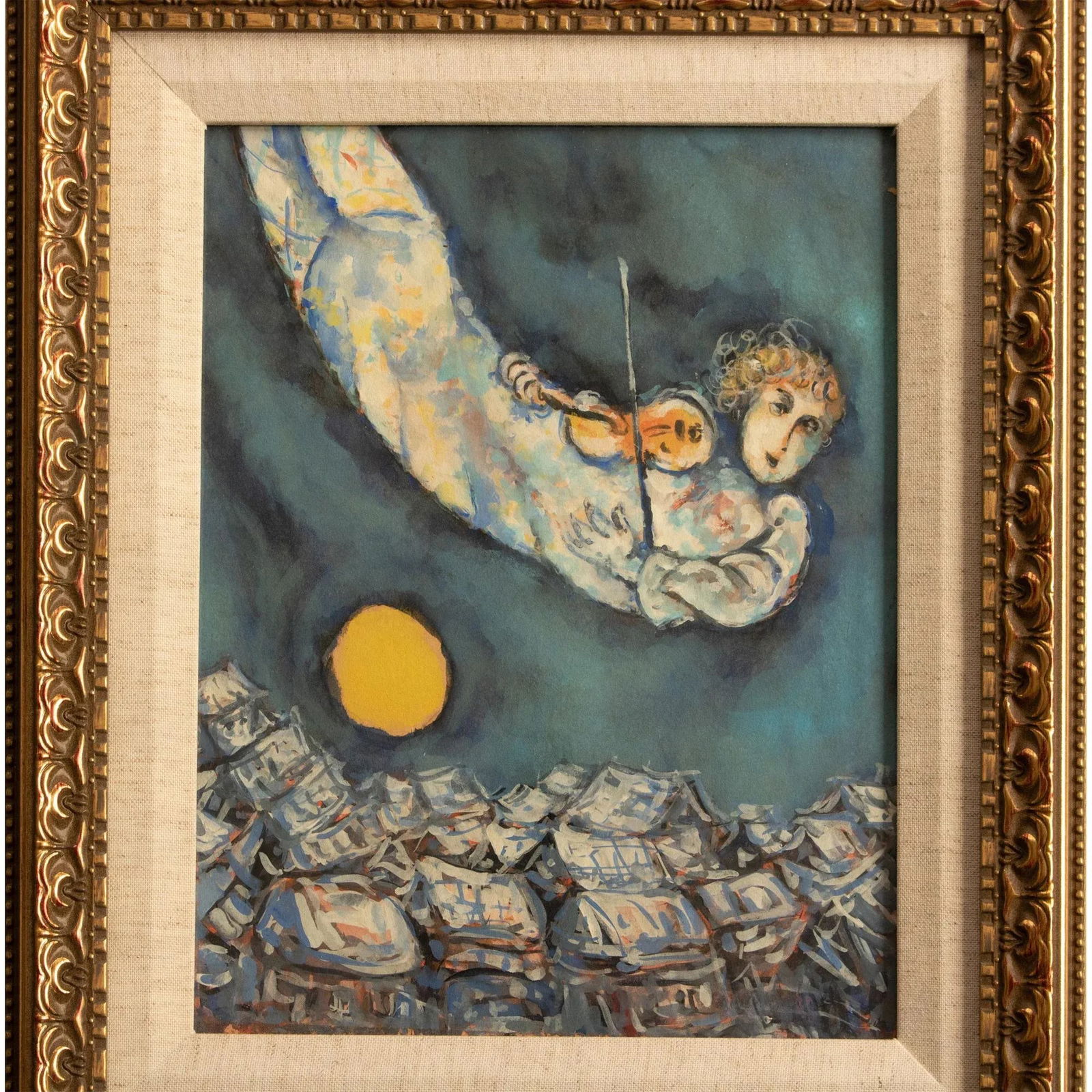 Night Flight Expressionist Watercolor, Circa 1970s - 2