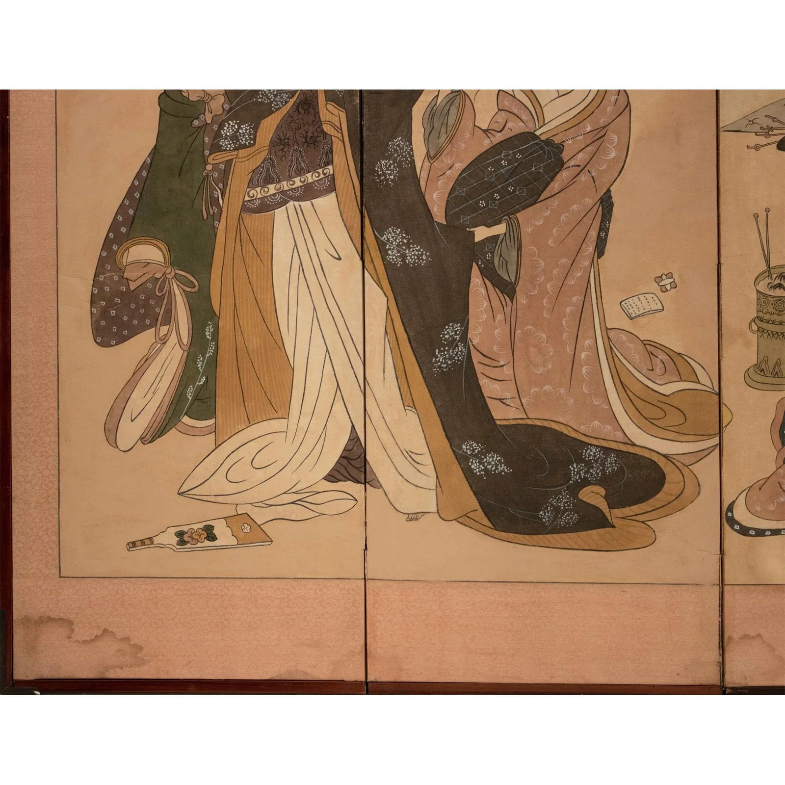 C. 1940s ShÅwa Era Japanese Ukiyo-E Style Byobu Screen - 3