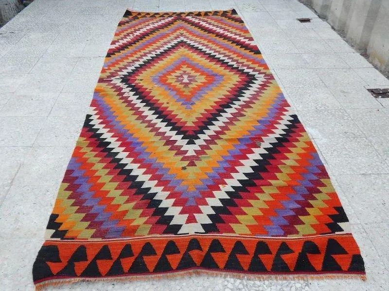 1970s Vintage Handmade Turkish Kilim Runner 4"²2"³ × 10"²9"³ - 12
