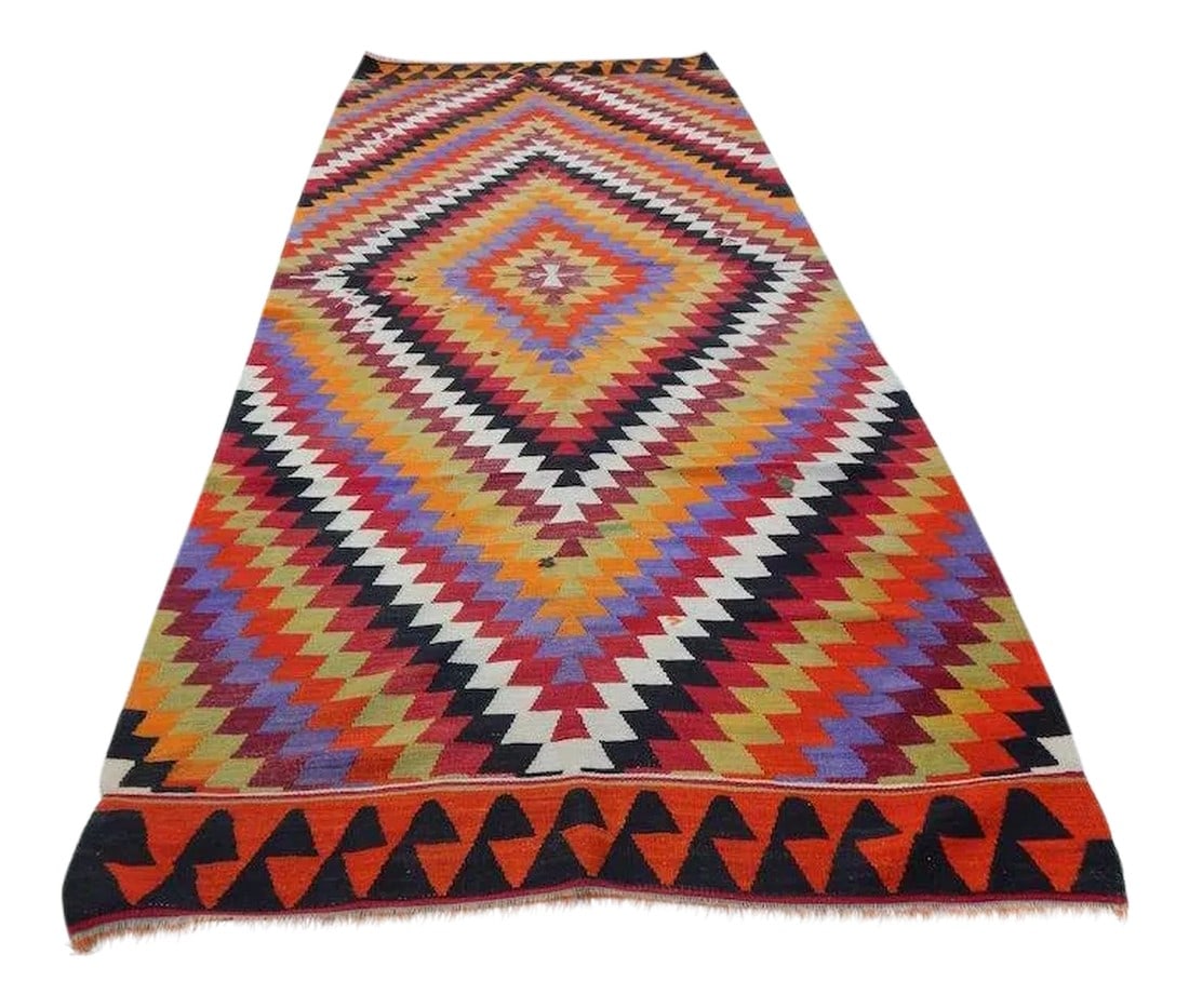 1970s Vintage Handmade Turkish Kilim Runner 4"²2"³ × 10"²9"³ (1 of 12)