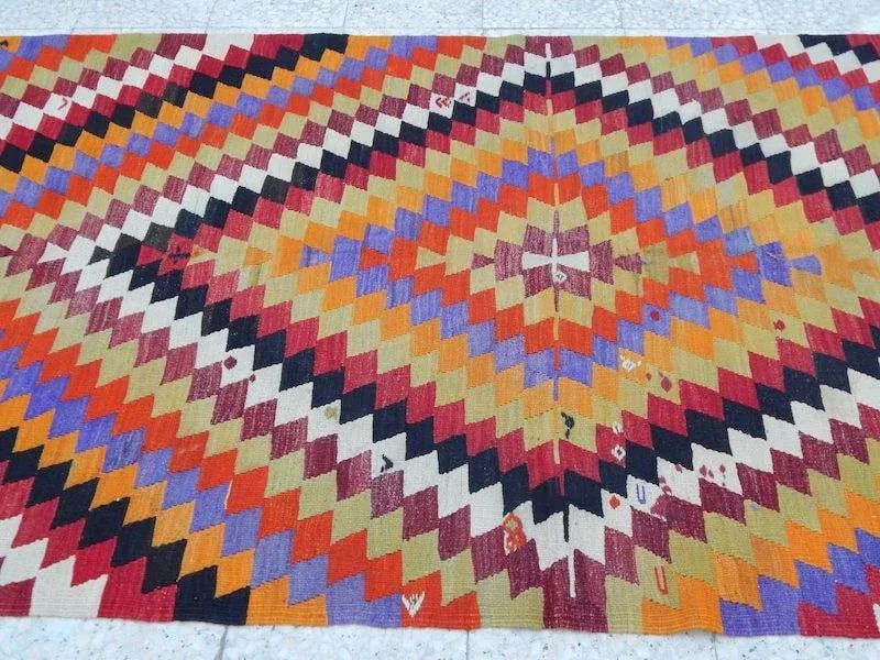 1970s Vintage Handmade Turkish Kilim Runner 4"²2"³ × 10"²9"³ - 4