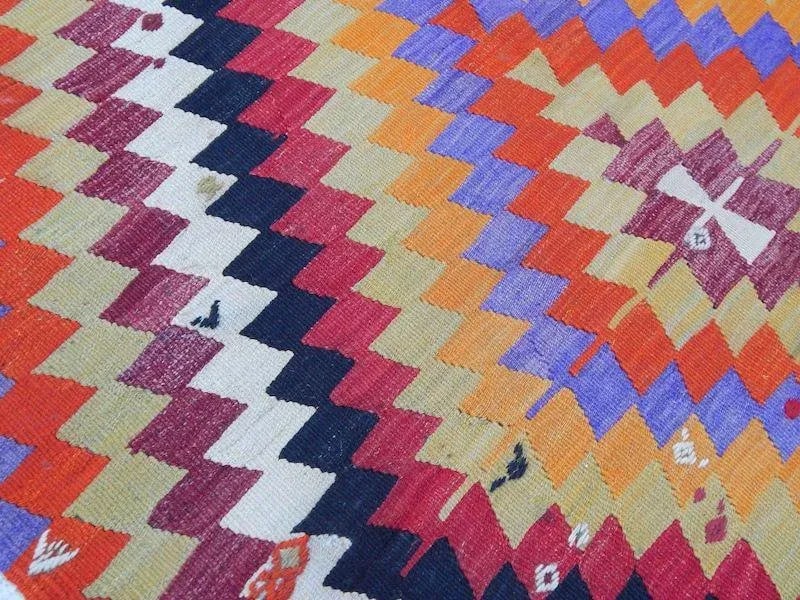 1970s Vintage Handmade Turkish Kilim Runner 4"²2"³ × 10"²9"³ - 6
