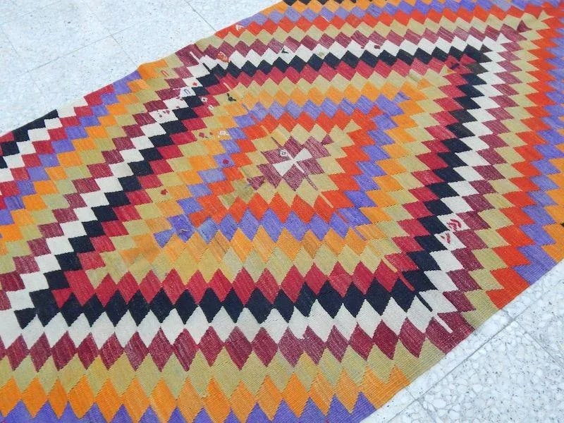 1970s Vintage Handmade Turkish Kilim Runner 4"²2"³ × 10"²9"³ - 8