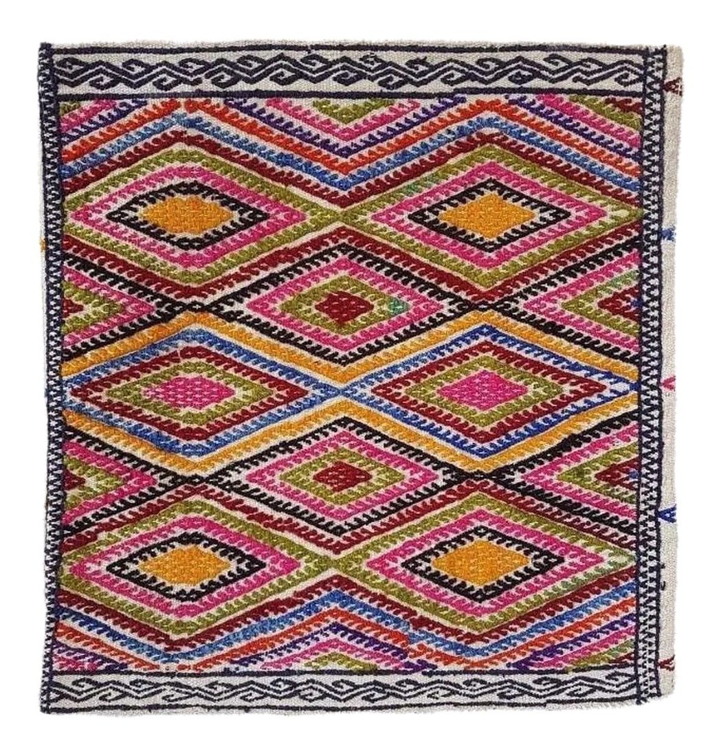 1970s Vintage Miniature Embroidered Turkish Kilim Rug - 1"²5"³ × 1"²6"³ (1 of 6)