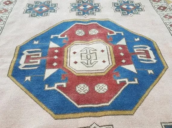 1970s Vintage Turkish Oushak Rug - 6"²3"³ × 6"²9"³ - 5