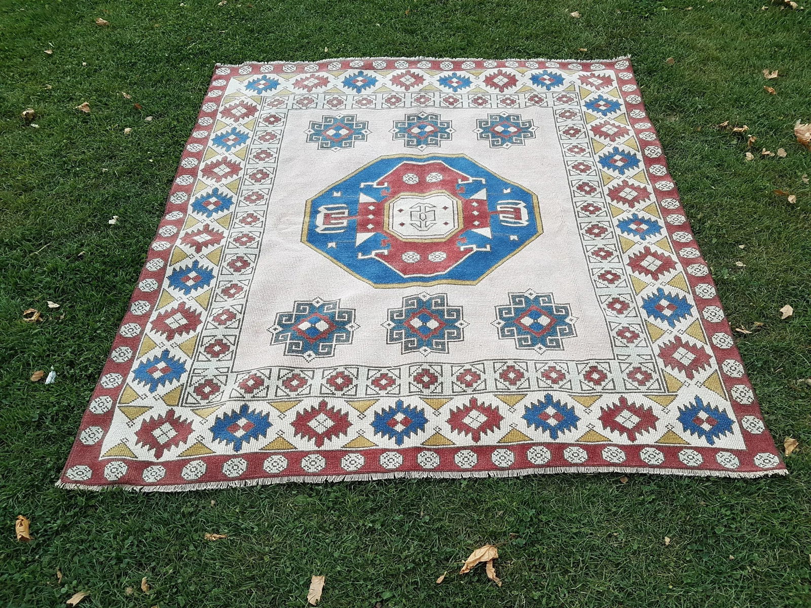 1970s Vintage Turkish Oushak Rug - 6"²3"³ × 6"²9"³ - 9