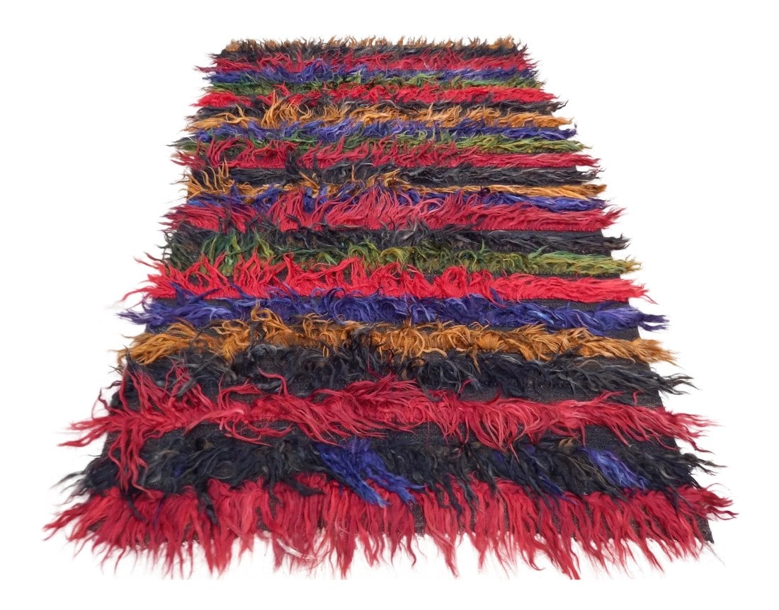 1980s Angora Wool Shaggy Rug - 3"²9"³ × 5"²8"³ (1 of 6)