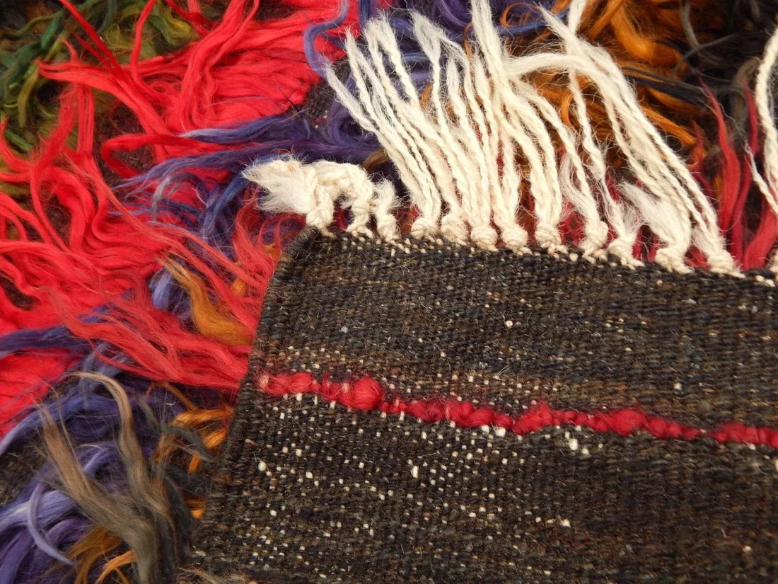 1980s Angora Wool Shaggy Rug - 3"²9"³ × 5"²8"³ - 5