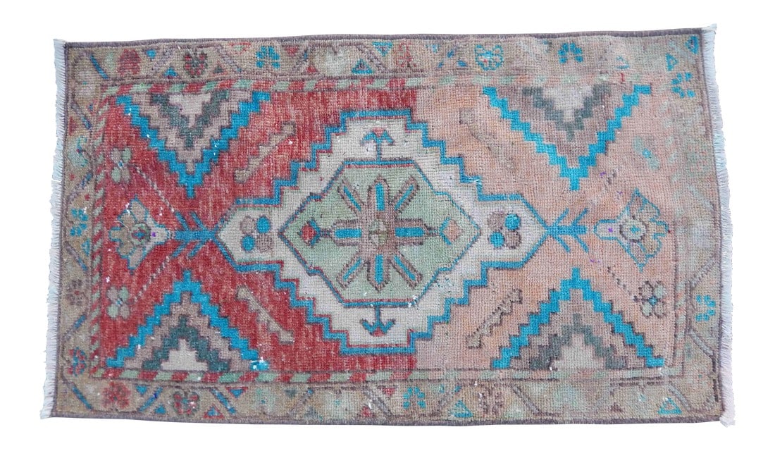 Vintage Turkish Oushak Rug Yastik Accent Rug With Soft Color (1 of 9)