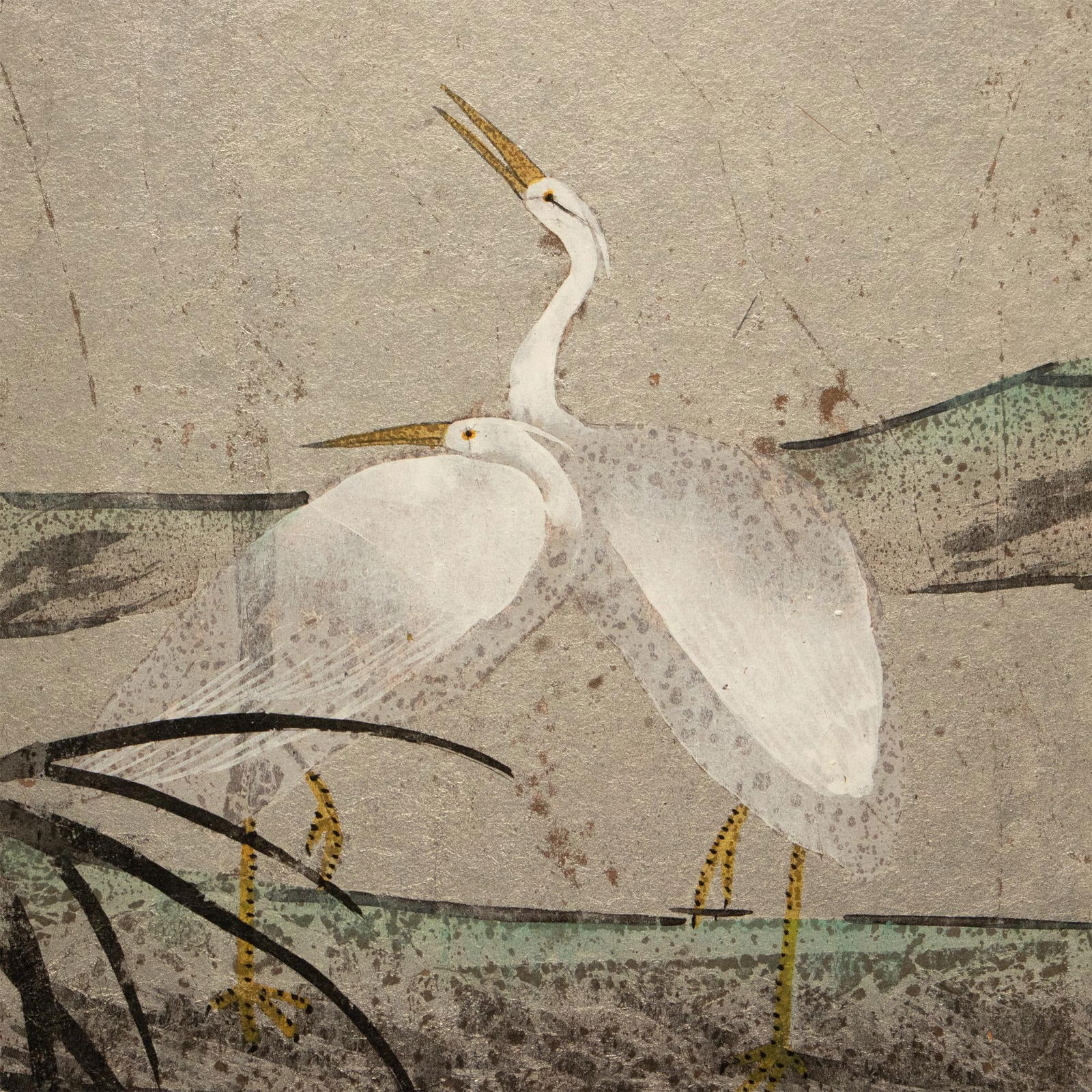 Circa 1970s Chinoiserie 4-Panel Small Painted Screen - 5