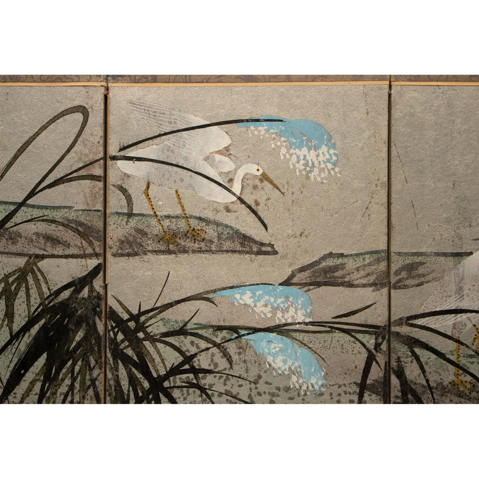 Circa 1970s Chinoiserie 4-Panel Small Painted Screen - 6